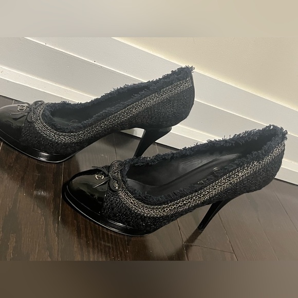 Chanel Women's tweed Escarpins Pump Heels, sz 41 EU (11 US) Black - Picture 6 of 14